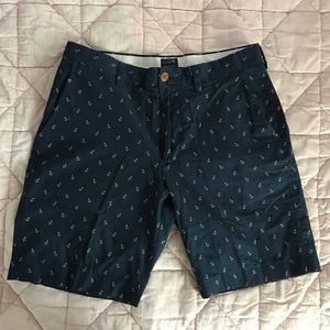 Jcrew Navy anchor print gramercy shorts